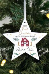 Personalised Memento Company Personalised Home For Christmas Star Ornament in White - thumbnail 3