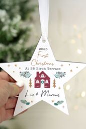 Personalised Memento Company Personalised Home For Christmas Star Ornament in White - thumbnail 4
