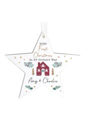 Personalised Memento Company Personalised Home For Christmas Star Ornament in White