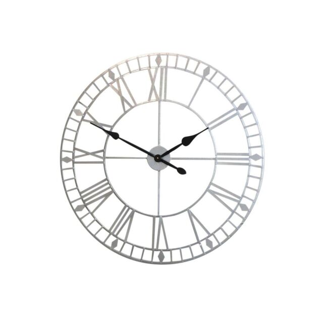 Melody Maison Extra Large Silver Skeleton Wall Clock 80cm X 80cm - Size: 80 cm X 80 cm - image 1