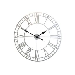 Melody Maison Extra Large Silver Skeleton Wall Clock 80cm X 80cm - Size: 80 cm X 80 cm