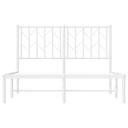 Berkfield Home Metal Bed Frame without Mattress with Headboard White 120x190cm - Size: 120x190 cm - thumbnail 5