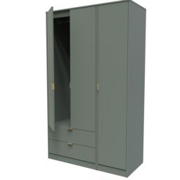 Ready Assembled 2 U Denver Triple Wardrobe with 2 Drawers (Ready Assembled) in Pale Green - thumbnail 4