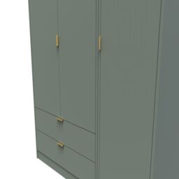 Ready Assembled 2 U Denver Triple Wardrobe with 2 Drawers (Ready Assembled) in Pale Green - thumbnail 3