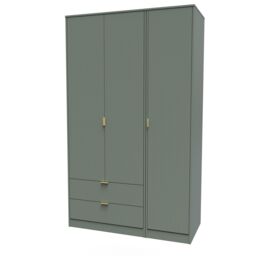 Ready Assembled 2 U Denver Triple Wardrobe with 2 Drawers (Ready Assembled) in Pale Green - thumbnail 2