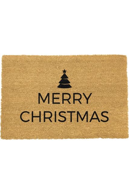 Artsy Mats Traditional Merry Christmas Greeeting Doormat in Black - Size: 40 cm x 60 cm - image 1
