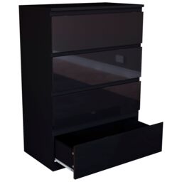Home Discount Vida Designs Glinton 'HIGH GLOSS 4 Drawer Chest of Drawers' Storage Bedroom Furniture in Black - thumbnail 6