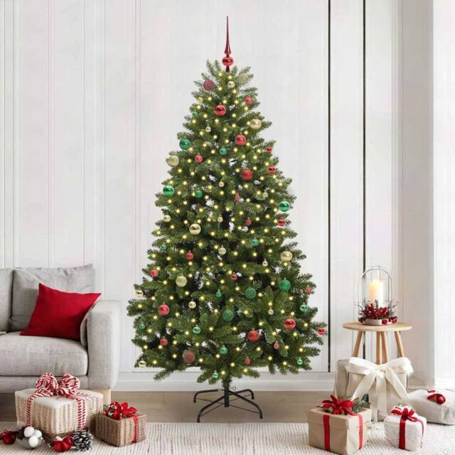 Berkfield Home Artificial Christmas Tree with Stand Green 210 cm PVC & Metal - image 1