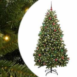 Berkfield Home Artificial Christmas Tree with Stand Green 210 cm PVC & Metal - thumbnail 2