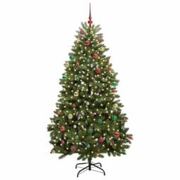Berkfield Home Artificial Christmas Tree with Stand Green 210 cm PVC & Metal - thumbnail 3