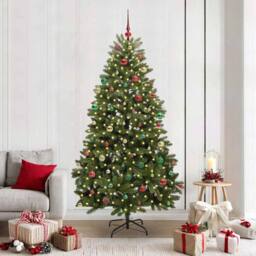 Berkfield Home Artificial Christmas Tree with Stand Green 210 cm PVC & Metal