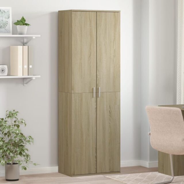 Berkfield Home Highboard Sonoma Oak 60x35x180 cm Engineered Wood in Brown - Size: 60 x 35 x 180 cm - image 1