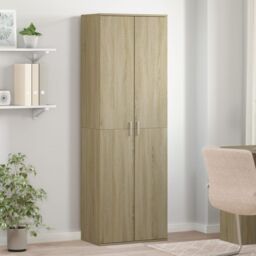 Berkfield Home Highboard Sonoma Oak 60x35x180 cm Engineered Wood in Brown - Size: 60 x 35 x 180 cm - thumbnail 1