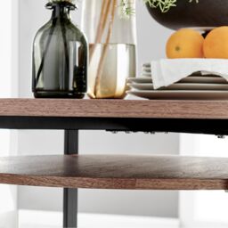 FurnitureboxUK Adley Brown Wood Storage Dining Table & 4 Halleyy Chairs in Cream - thumbnail 5