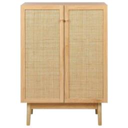 Wyld and Coco 2-Door Rattan Front Sideboard - Pine Accents W73 x D41 x H102cm in Brown - thumbnail 5
