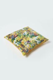 Homescapes Floral Botanical Garden Cushion 46 x 46 cm in Yellow - thumbnail 5