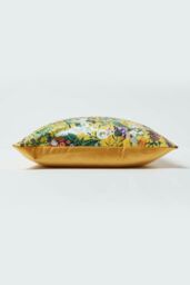 Homescapes Floral Botanical Garden Cushion 46 x 46 cm in Yellow - thumbnail 4
