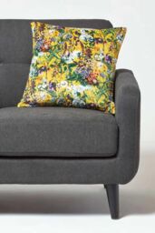 Homescapes Floral Botanical Garden Cushion 46 x 46 cm in Yellow - thumbnail 3
