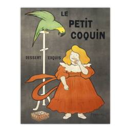 "Artery8 Petit Coquin Biscuit Advert Vintage Wall Art Print Cappiello in Green - Size: W12"" x H16""" - thumbnail 1