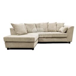 Furnishings For Less UK Casper Chenille 3 to 4 Seater L Shaped Corner Sofa Left Hand Facing in Beige - thumbnail 4