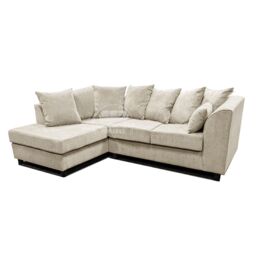 Furnishings For Less UK Casper Chenille 3 to 4 Seater L Shaped Corner Sofa Left Hand Facing in Beige