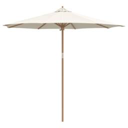 Berkfield Home Cream White Garden Parasol 270x260 cm Bamboo - thumbnail 1