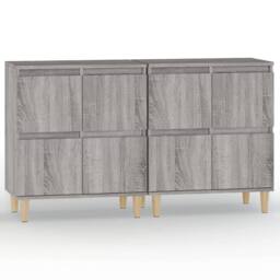 Berkfield Home Sideboards 2 pcs Grey Sonoma 60x35x70 cm Engineered Wood - Size: 60 x 35 x 70 cm - thumbnail 1