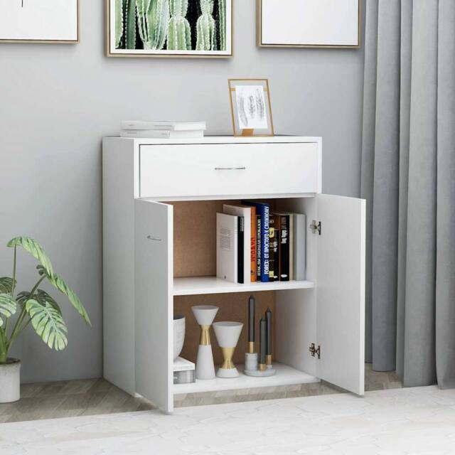 Berkfield Home Sideboard White 60x30x75 cm Engineered Wood - Size: 60 x 30 x 75 cm - image 1