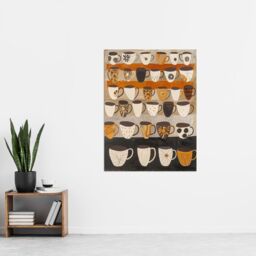 "Artery8 Rustic Earthy Tea Coffee Mugs Folk Art Retro Wall Art Print in Brown - Size: W24"" x H32""" - thumbnail 4