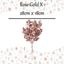VFM e-Store Christmas Eucalyptus Bush Decoration 28cm x 16cm Rose Gold X 1 - Size: 28 cm x 16 cm - thumbnail 2