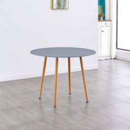 KOSY KOALA Dining Table & 4 Chairs Grey Round Table With 4 White Plastic Chairs Dining Room Furniture in Brown - thumbnail 6