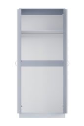 FWStyle High Gloss 2 Door Mirrored Double Wardrobe in Grey - thumbnail 5