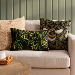 Wylder Croft Twill Woven Cushion in Yellow - Size: 50 cm x 50 cm - thumbnail 6