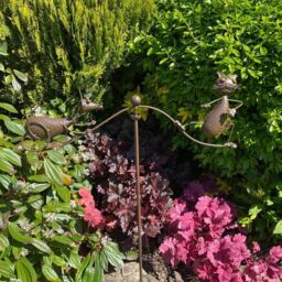 Minster 54 Inch Garden Balance Cat with Mouse Stake - L70 x W70 x H120 cm in Brown - Size: 1 Pack - thumbnail 3