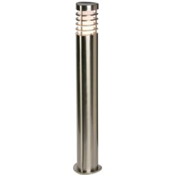 Loops Outdoor Garden Bollard Light Brushed Steel 9.2W Outside Path LED Lamp Post IP44 in Metallics