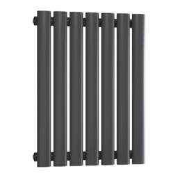Bathroom Kingdom Neva Anthracite Single Oval Horizontal Radiator 550x413 in Grey - thumbnail 1