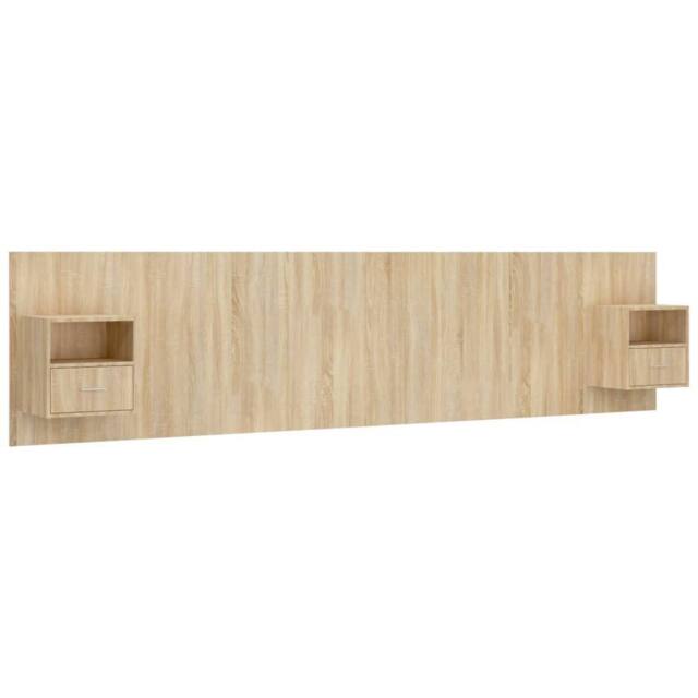 Berkfield Home Bed Headboard with Cabinets Sonoma Oak Engineered Wood in Brown - image 1