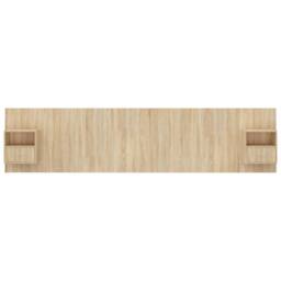Berkfield Home Bed Headboard with Cabinets Sonoma Oak Engineered Wood in Brown - thumbnail 3