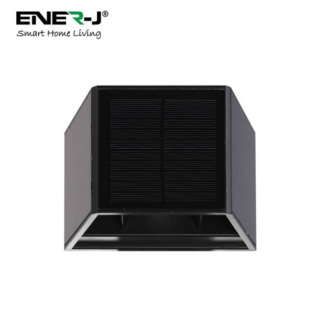 ENER-J Solar Up-Down Wall Lights with 3 directional Polycrystalline Solar Panel 5V/0.9W*3, 3.7V/1300mAh in White - Size: 25 cm diameter x 19 cm high - image 1