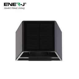 ENER-J Solar Up-Down Wall Lights with 3 directional Polycrystalline Solar Panel 5V/0.9W*3, 3.7V/1300mAh in White - Size: 25 cm diameter x 19 cm high - thumbnail 1