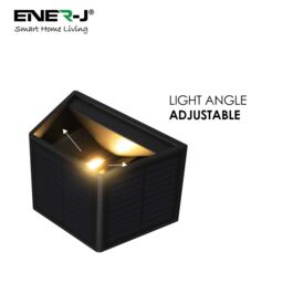 ENER-J Solar Up-Down Wall Lights with 3 directional Polycrystalline Solar Panel 5V/0.9W*3, 3.7V/1300mAh in White - Size: 25 cm diameter x 19 cm high - thumbnail 5