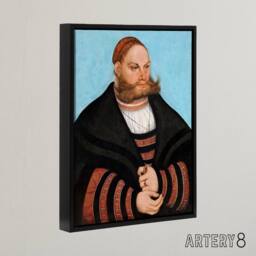 "Artery8 Lucas Cranach Portrait of Lukas Spielhausen Framed Canvas Art Print - Size: W12"" x H16""" - thumbnail 2
