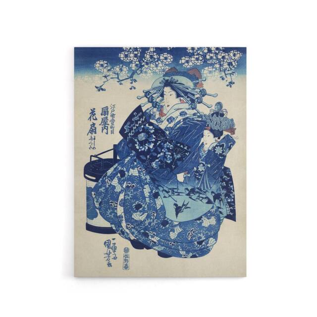 "Artery8 Hanao Ogiya Japanese Ukiyo E Kuniyoshi Canvas Wall Art Print in Blue - Size: W18"" x H24""" - image 1