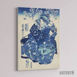 "Artery8 Hanao Ogiya Japanese Ukiyo E Kuniyoshi Canvas Wall Art Print in Blue - Size: W18"" x H24""" - thumbnail 2