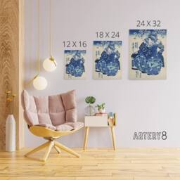 "Artery8 Hanao Ogiya Japanese Ukiyo E Kuniyoshi Canvas Wall Art Print in Blue - Size: W18"" x H24""" - thumbnail 4