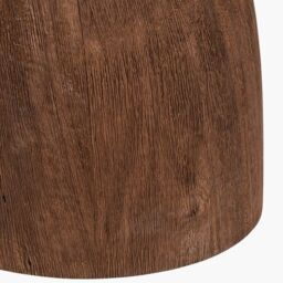 Ruma Mango Wood Curved Table Lamp Base with Linen Drum Shade in Brown - thumbnail 5
