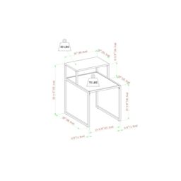 EONLION Rustic Industrial Wood & Metal Sofa Side End Coffee Table 2 Tier Nightstand in Brown - thumbnail 2