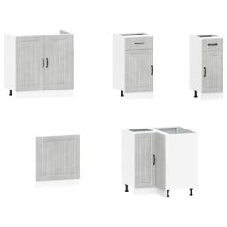 Berkfield Home Elegant 11 Piece Kitchen Cabinet Set Kalmar Concrete Grey Enginee - thumbnail 4