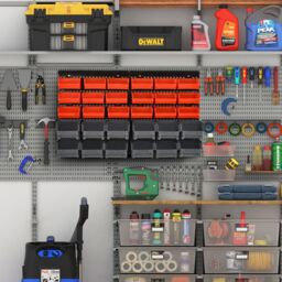 DURHAND 30 Cubbie On-Wall Storage Board Tool Screw Organiser Garage DIY in Red - thumbnail 6