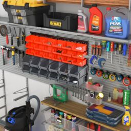 DURHAND 30 Cubbie On-Wall Storage Board Tool Screw Organiser Garage DIY in Red - thumbnail 4